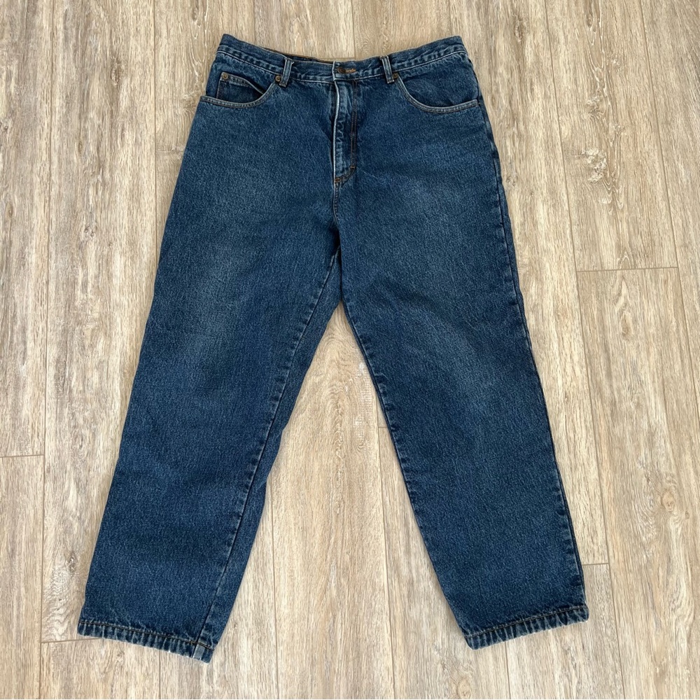 Guide Series Men's Plaid Flannel Lined Denim Jeans W38 x L30